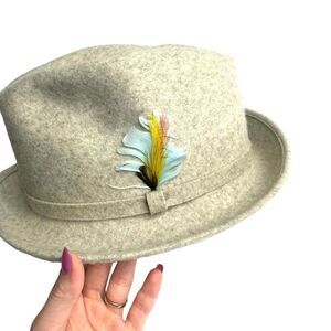 Wormser Hats by Allyn st. George pure‎ 100% wool fedora hat Sz M neutral